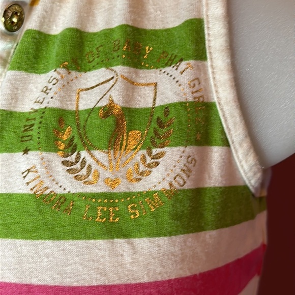 Baby Phat Girl’s Small Sleeveless Racerback Multicolor Stripe Tank Top - Picture 2 of 4